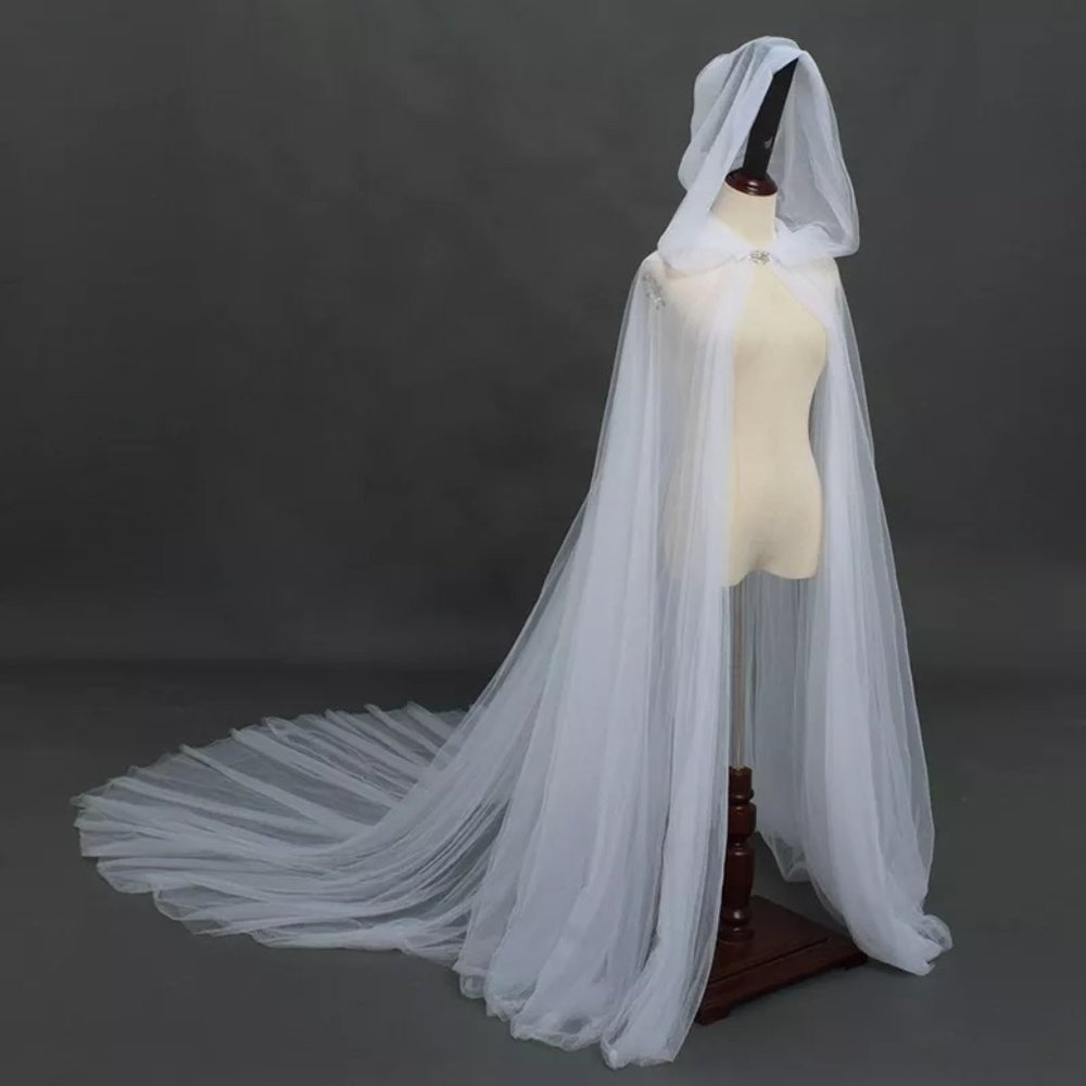 White Hood Cloak Cape